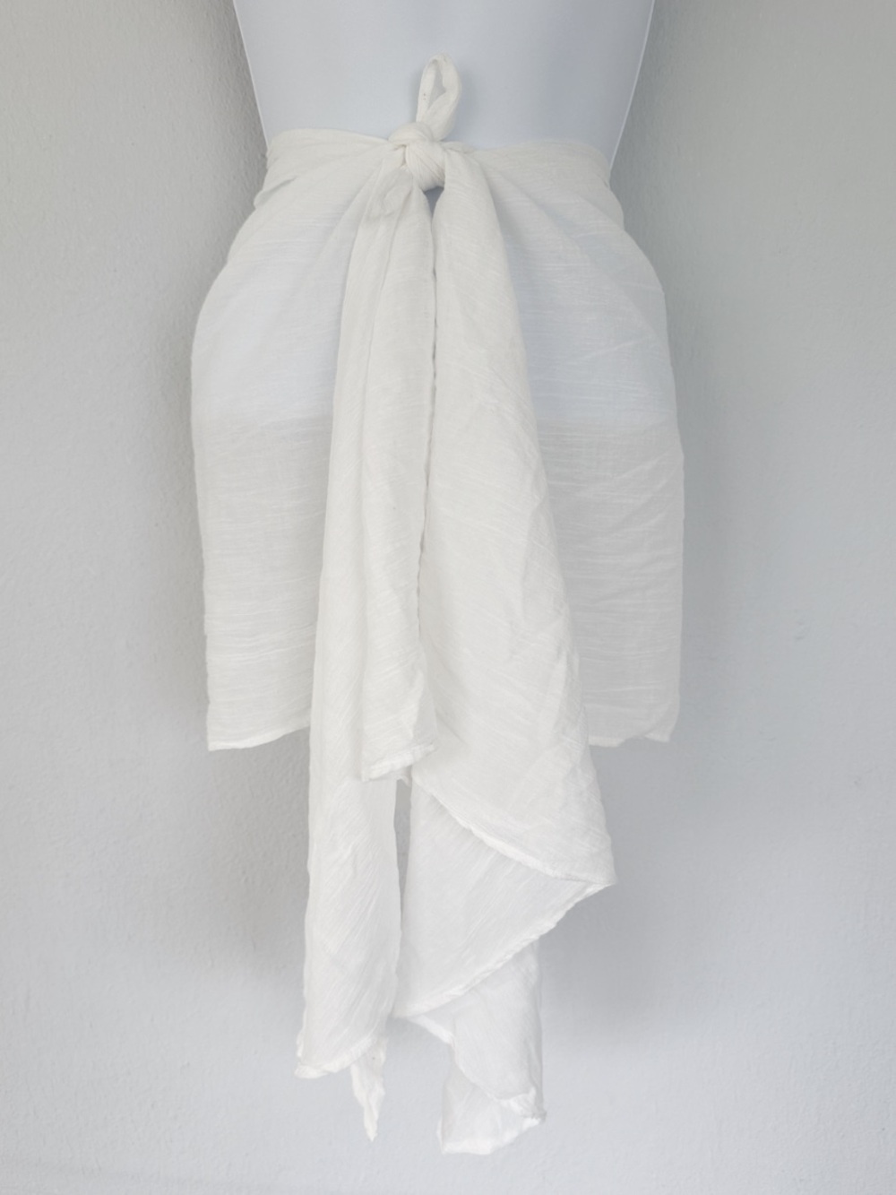 ASOS white semi-sheer cotton gauze beach sarong swim coverup wrap OS